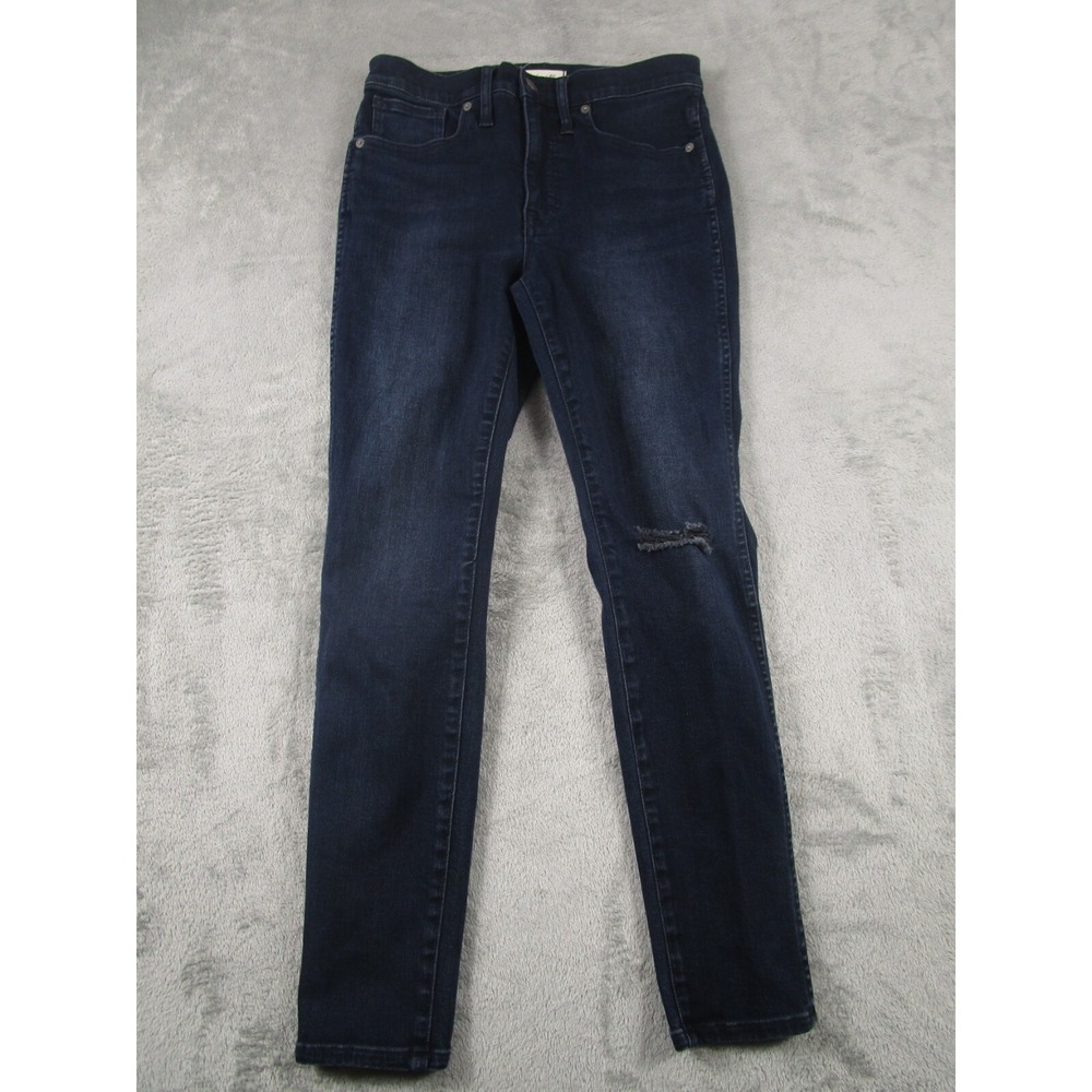 Madewell Jeans Womens 27 Blue Denim High Rise Skinny‎ Modern Pockets Distressed